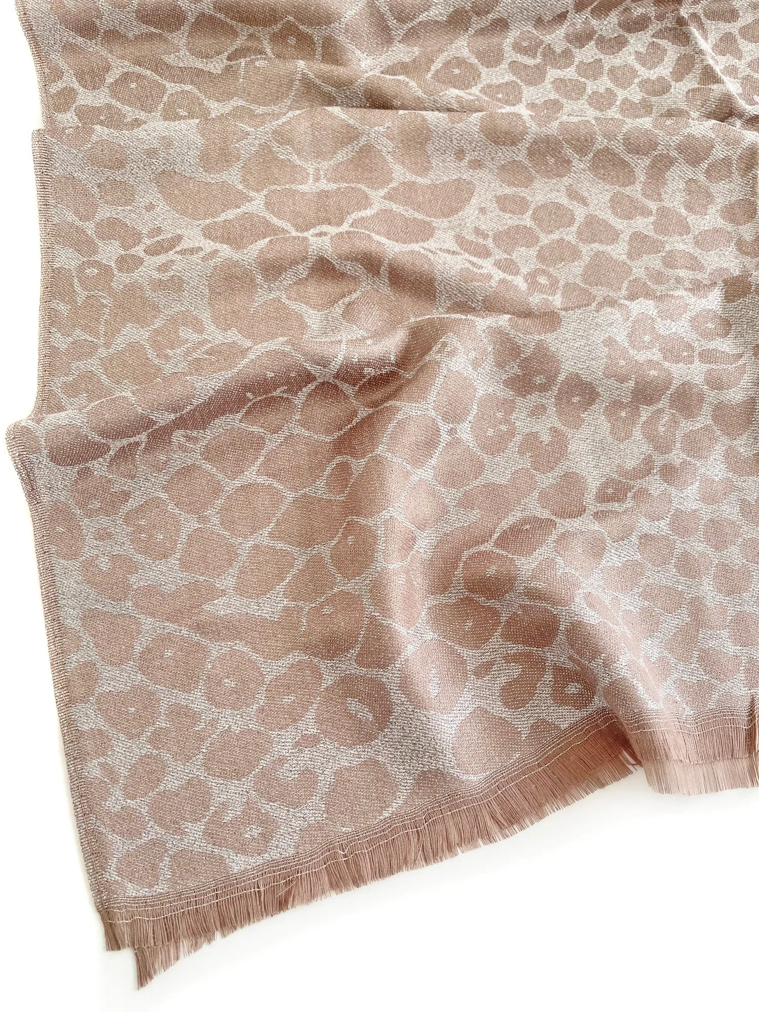 MOCHA SPARKLY METALLIC LEOPARD PRINT EVENING SHAWL SCARF