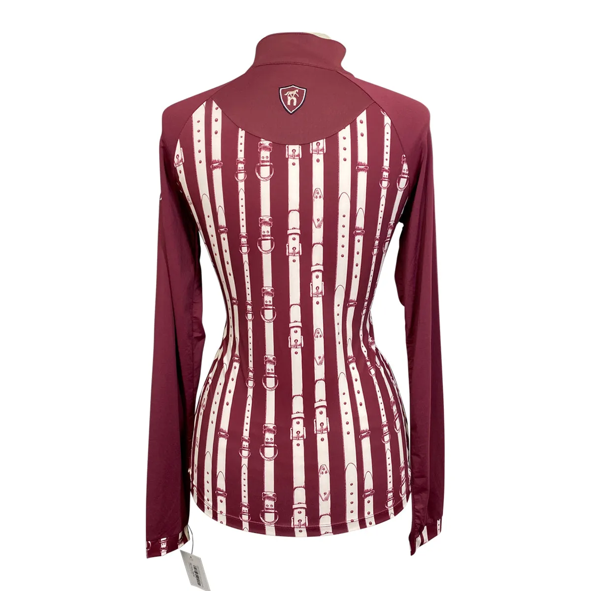 Novella Equestrian 'The Luna' Long Sleeve Shirt in Deep Wine - Women's XXS