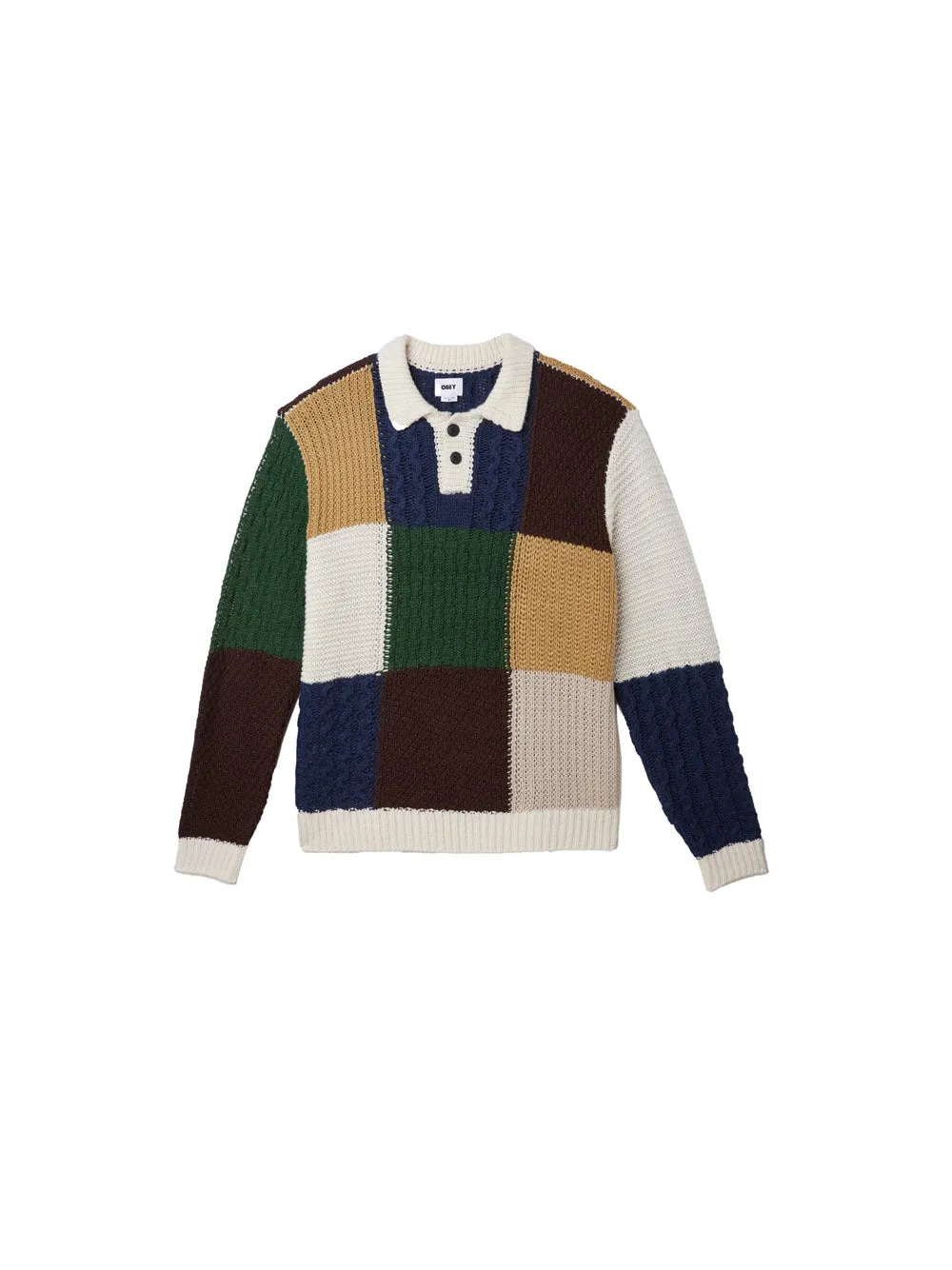 Oliver Patchwork Sweater - Unbleached Multi