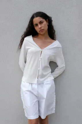 Open Long Sleeve Top - Off White