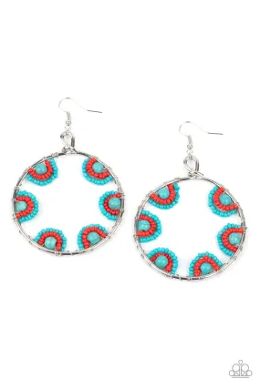 Paparazzi Off The Rim - Blue Multi Earrings