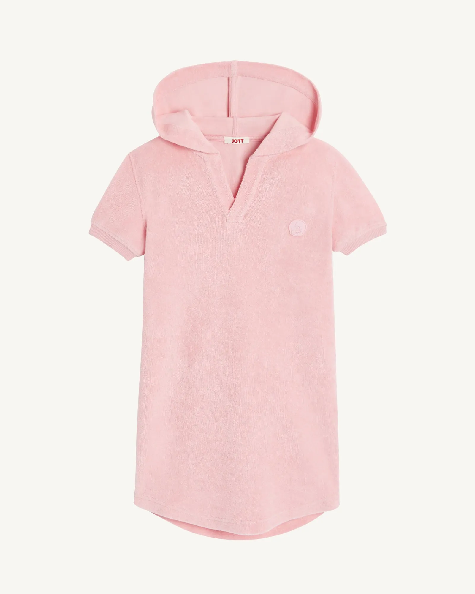 Peach pink Mini 2.0 children's cotton hooded towelling dress