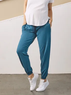 Peta Low Waist Maternity Jogger Pants- Blue