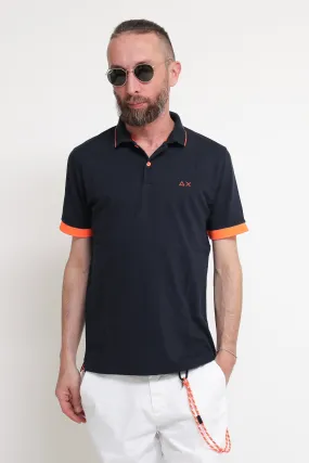 Polo Small Stripes Fluo El - Navy Blue