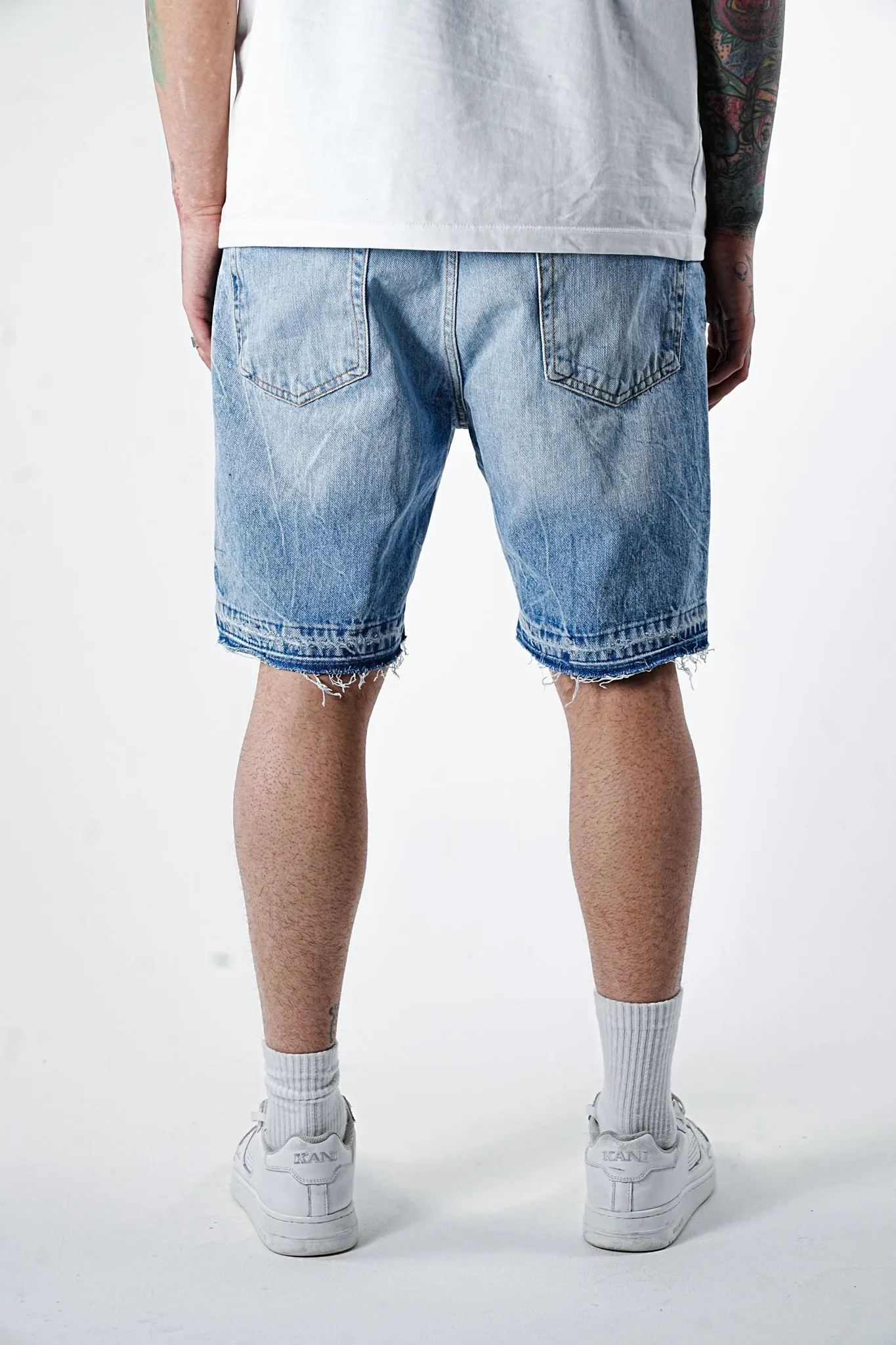 Premium Free Cut Mid Blue Denim Shorts