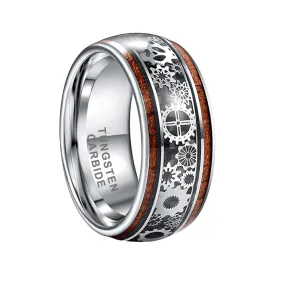 Silver Tungsten Polished Ring For Men