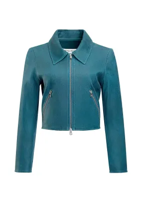 Susan Bender Relaxed Flight Jacket- Teal