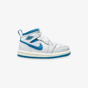 toddler jordan 1 mid se (white/industrial blue)