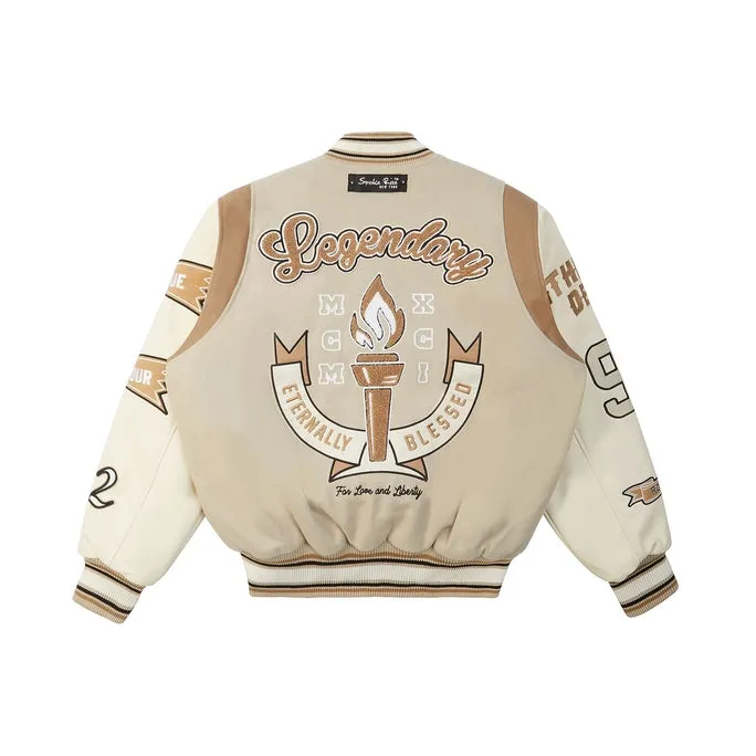 Torch Varsity Jacket - Clay