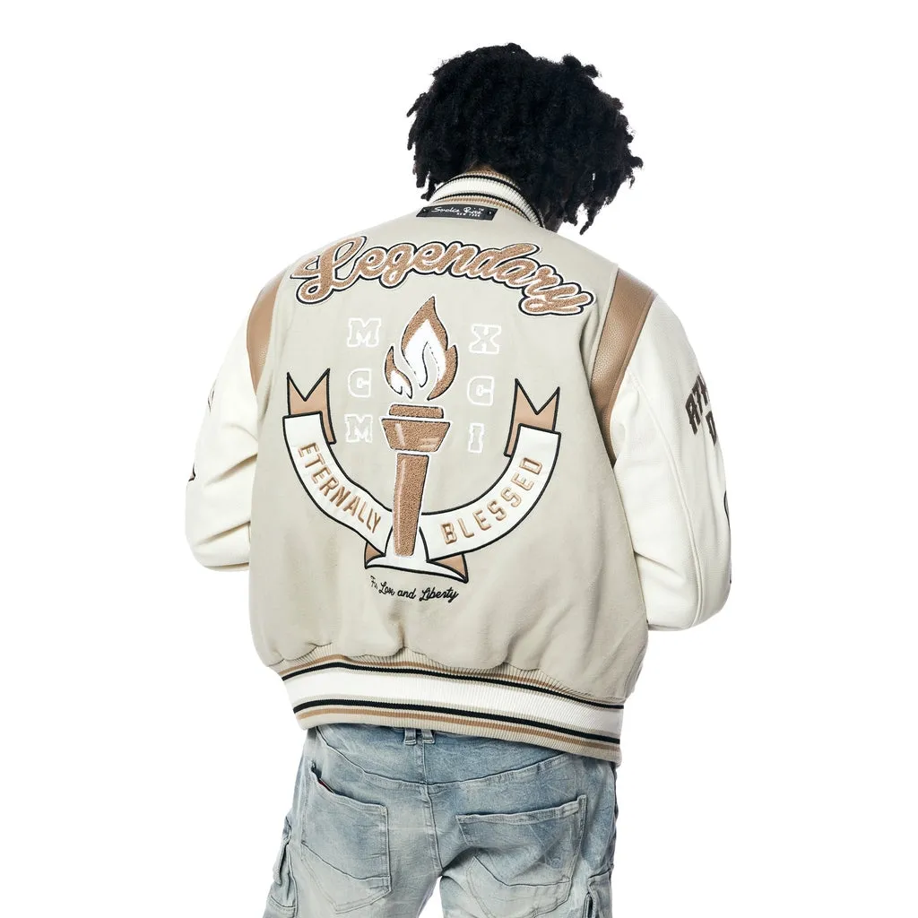 Torch Varsity Jacket - Clay