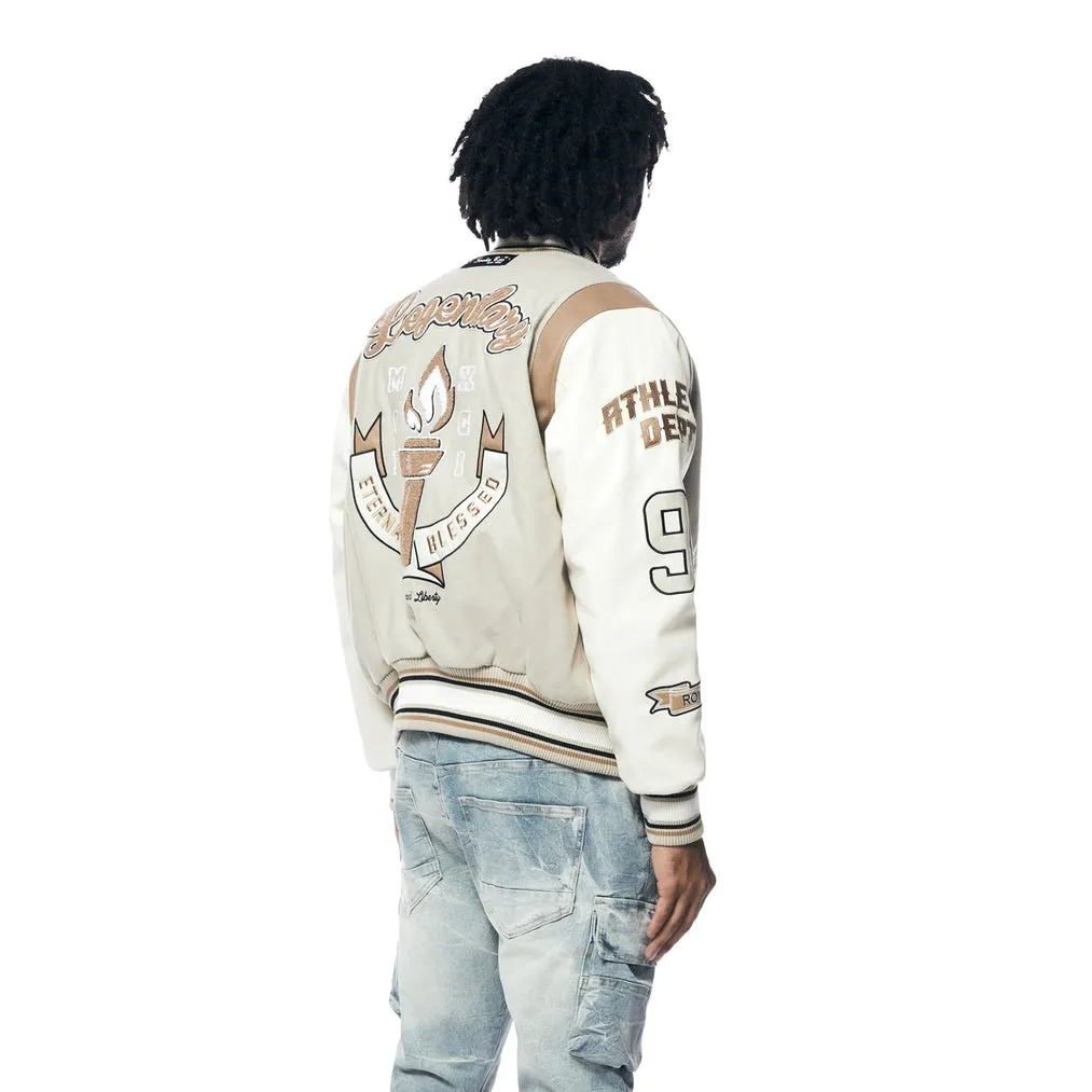 Torch Varsity Jacket - Clay