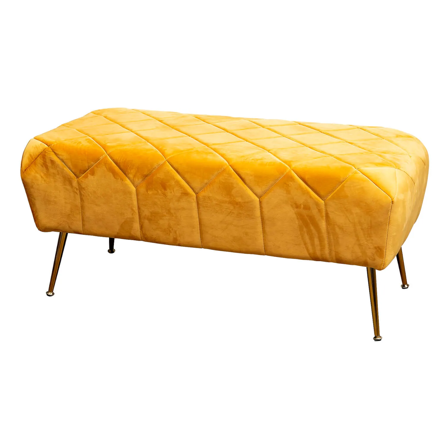 Velvet Bench - Mustard