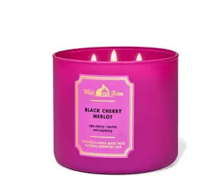 White Barn 3-Wick Candle Black Cherry Merlot