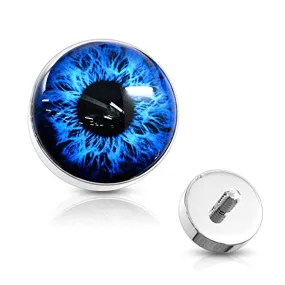 WildKlass Eyeball 316L Surgical Steel Internally Threaded Dermal Anchor Top