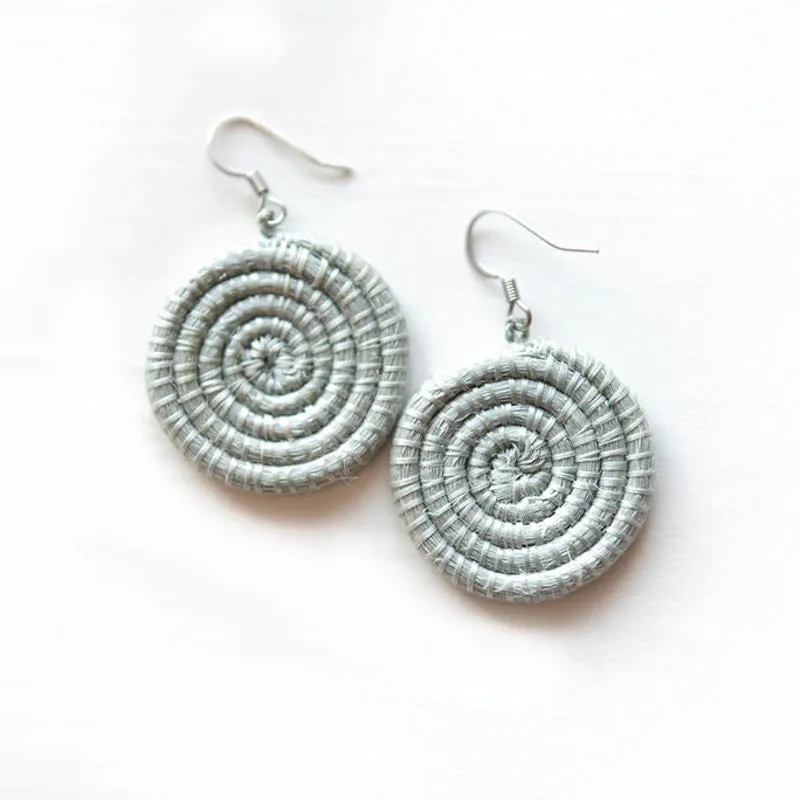 Woven Disc Earrings - Small