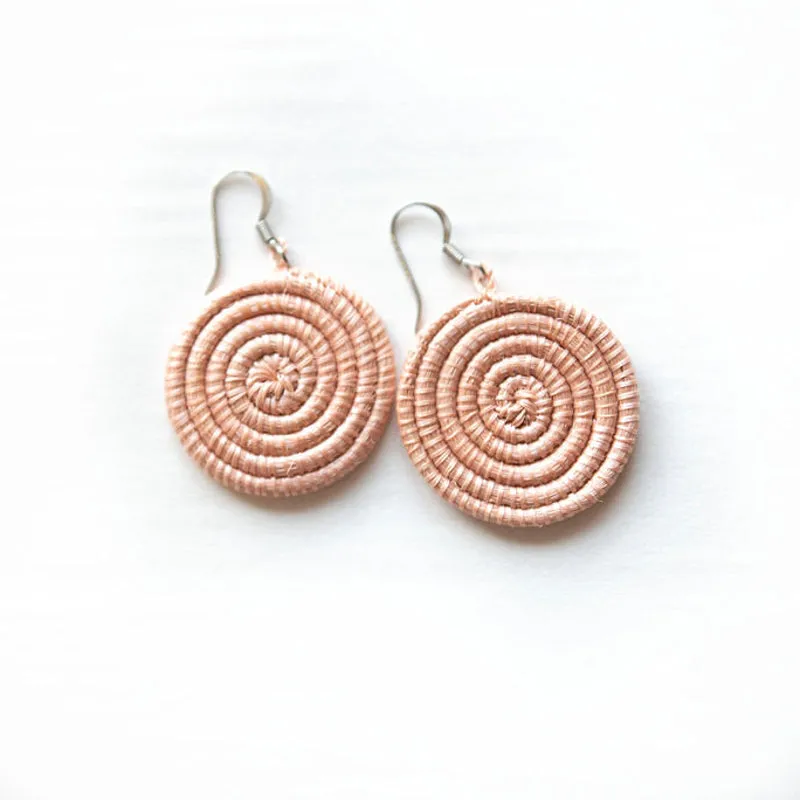 Woven Disc Earrings - Small