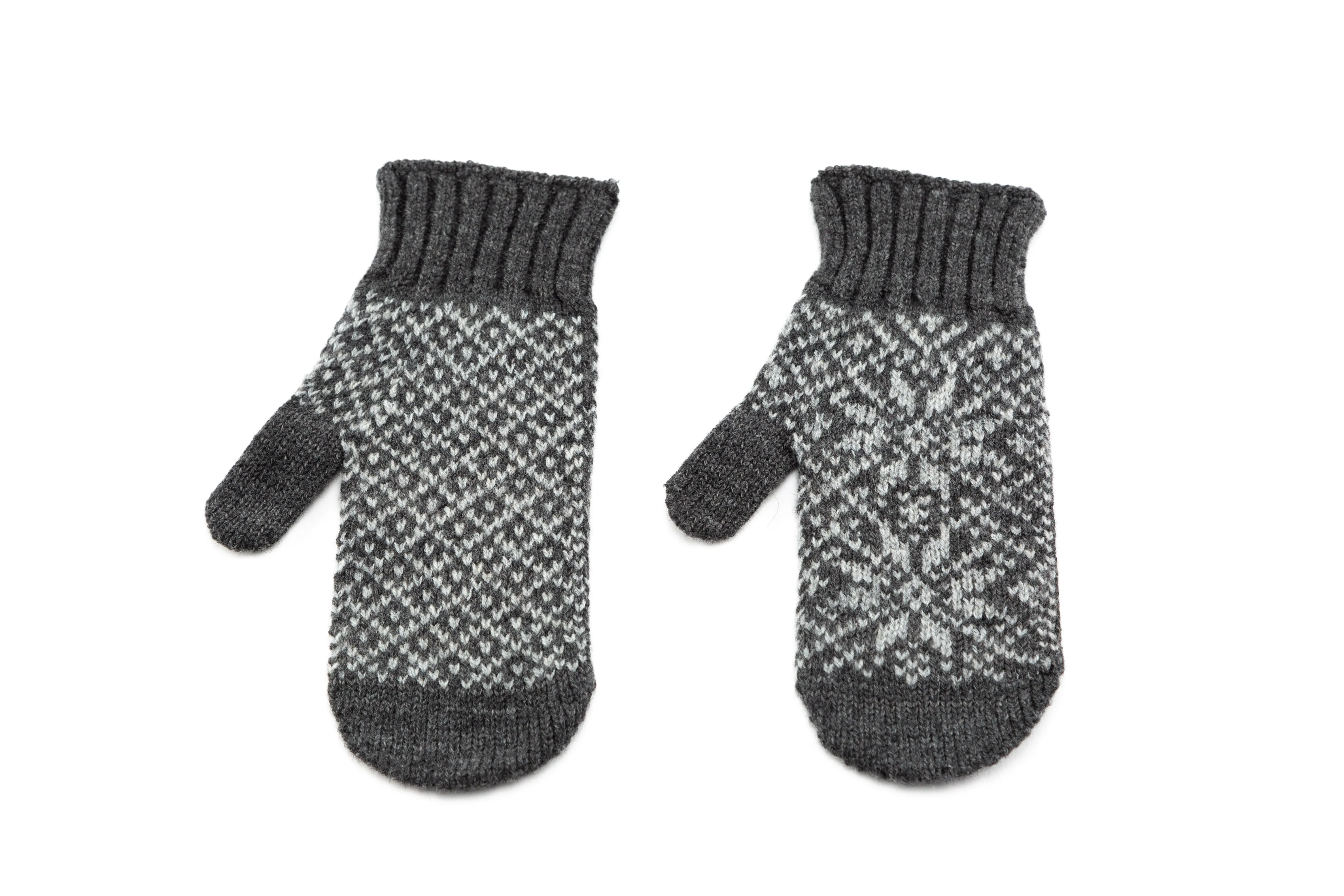 Álafoss Rose Pattern Wool Mittens